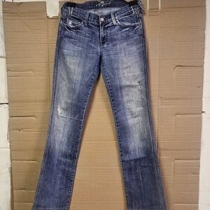 7 For All Mankind Women's Straight Leg Jeans in Blue